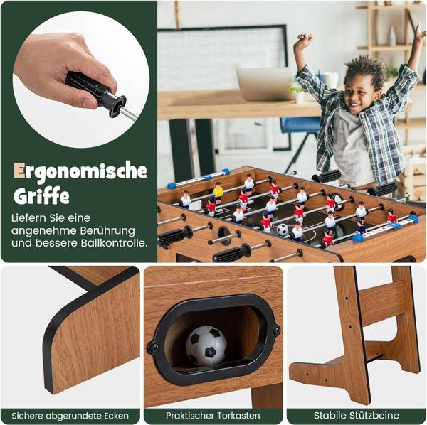 Tischkicker klappbar Braun - Holzwerkstoff - 60 x 71 x 69 cm