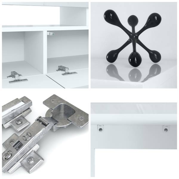 Lowboard Lima V2 Hochglanz Grau - Weiß