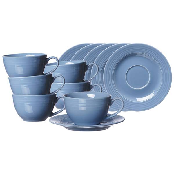 Kaffeetassen m. Untertassen Levi 6er Set Blau