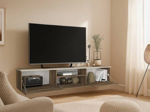 TV-Hängeschrank LOTULA Beige - Braun - Holz teilmassiv - 180 x 32 x 30 cm