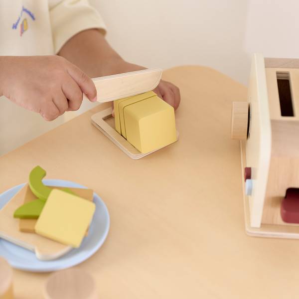 Kinderspeelgoed NOISETTE 13 dlg beige - plaatmateriaal op houtbasis - 9 x 13 x 17 cm