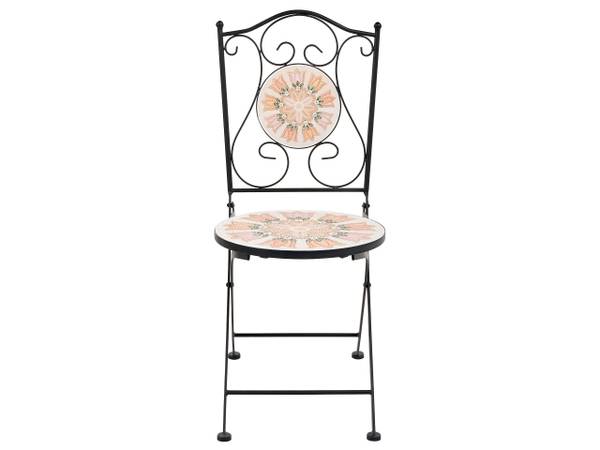 Gartenset SETTALA 3-tlg Beige - Schwarz - Orange - Weiß - Metall - 60 x 60 cm