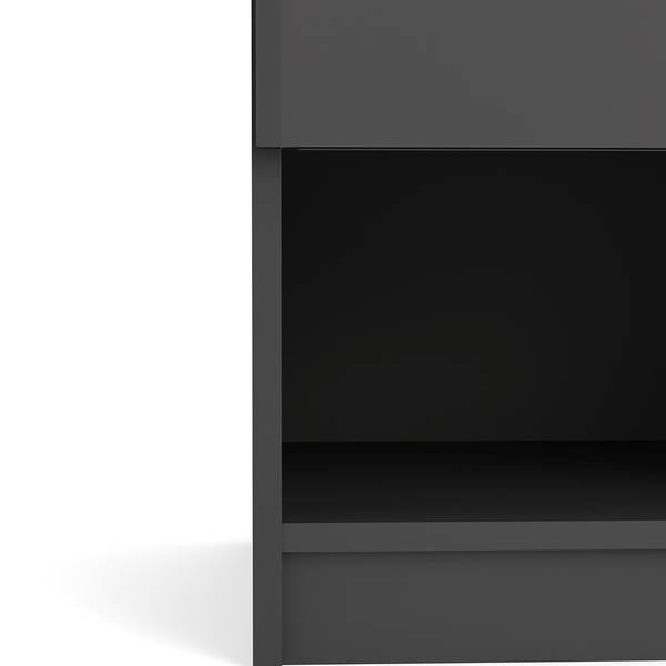 Nachtkastje Nada zwart glas - hoogglans zwart