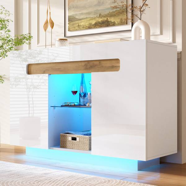 Sideboard GLOWMU Ⅲ Weiß - Holzwerkstoff - 120 x 80 x 40 cm