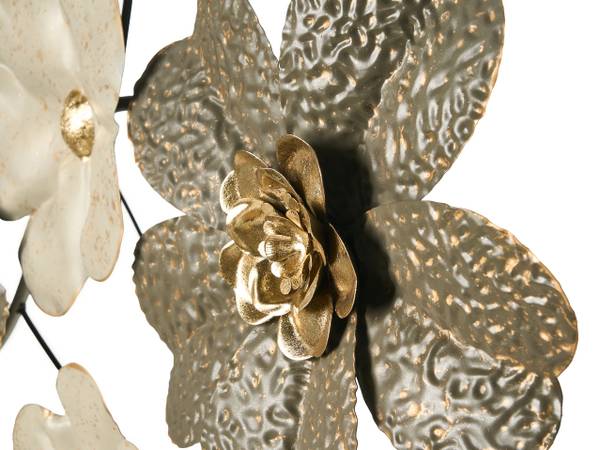 Wandobjekt LANTHANUM Beige - Gold - Grau - Metall - 91 x 52 x 7 cm