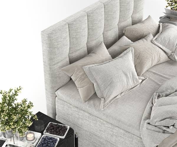 Boxspringbett Essence mit Topper Grau - Liegefläche Breite: 160 cm