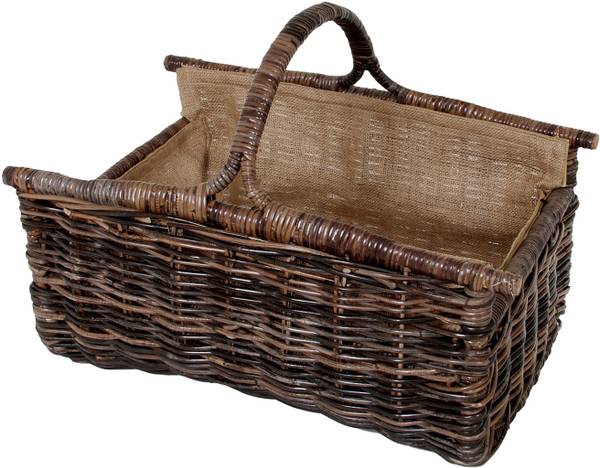 Kaminholzkorb FIREWDBSK 83 Braun - Rattan - 45 x 30 x 66 cm