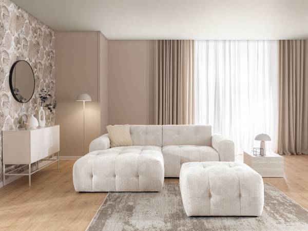 Polsterhocker Kozy Hellbeige