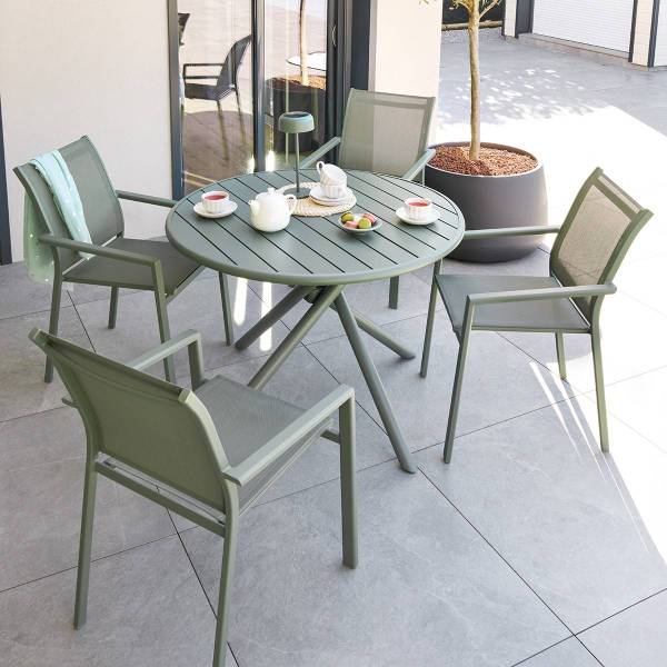 Gartentisch NEBULLIA Grün - Metall - 105 x 75 x 105 cm