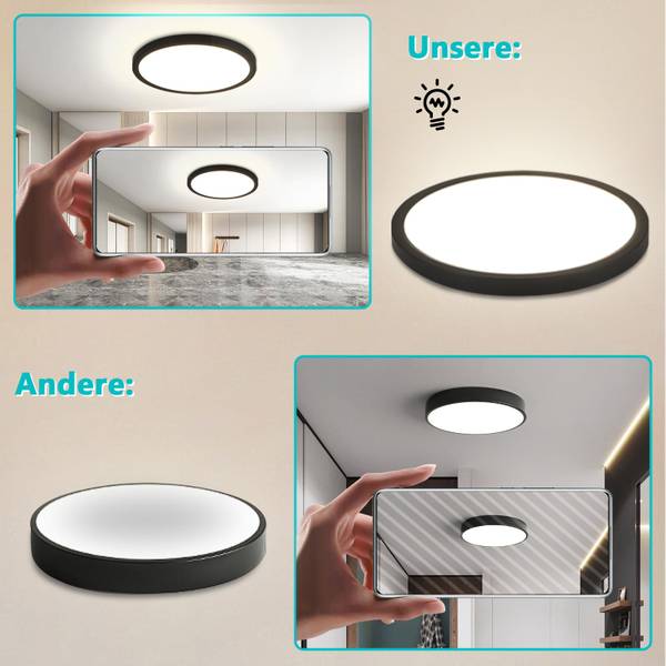LED Plafondlamp ShqCSz zwart - wit - 23 x 23 cm - Diameter: 23 cm - Diameter lampenkap: 23 cm