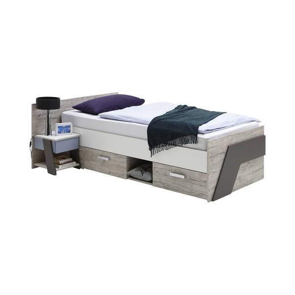 Jugendzimmer-Set LEEDS-10-28 4er-Set Grau - Holzwerkstoff - 505 x 193 x 96 cm
