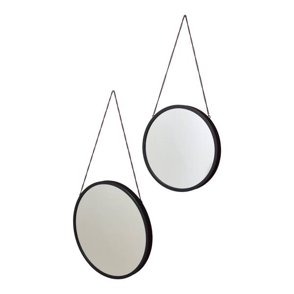 Spiegel Industry set van 2 zwart - glas - metaal - 45 x 45 x 4 cm