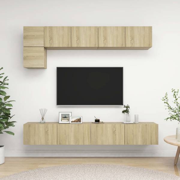 Meuble tv 3006915-1 (lot de 5) Marron - Bois manufacturé - 100 x 30 x 30 cm
