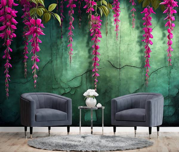Fotobehang hangende bloemen 350 x 245 cm