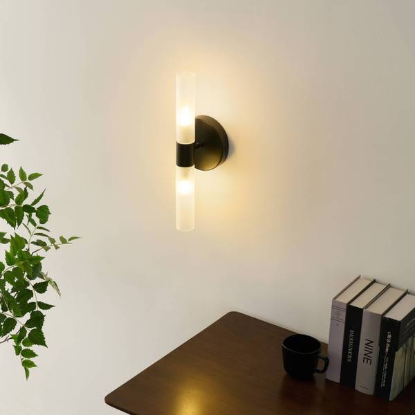 Wandleuchte Loreto Schwarz - Metall - 12 x 35 x 10 cm