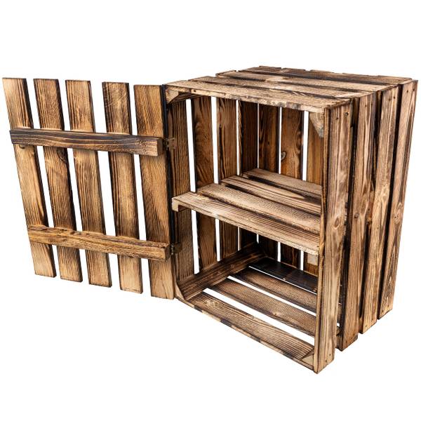 Holzkiste Ophira Braun - Holz teilmassiv - 40 x 30 x 33 cm