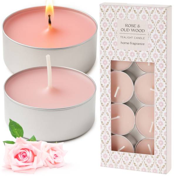 Teelichter Rose and Oud Wood Pink - Metall - 4 x 2 x 4 cm