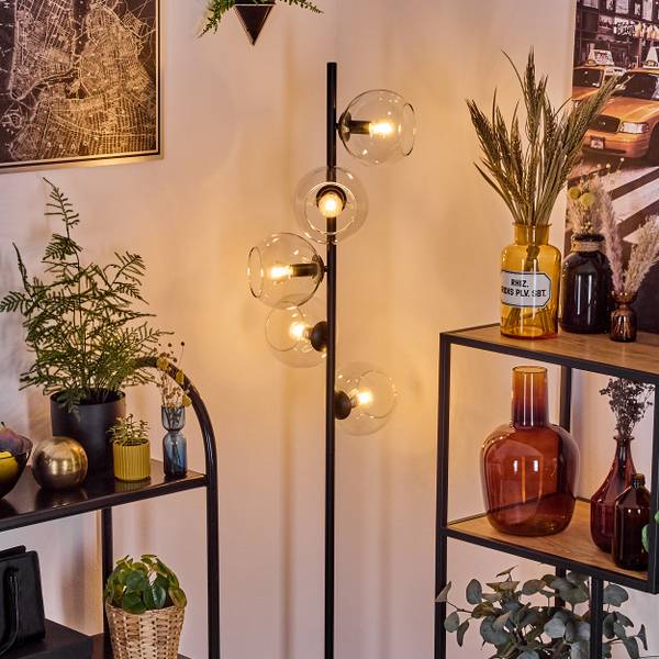 Stehlampe Cesaro Aluminium - Klarglas - 31 x 160 x 31 cm