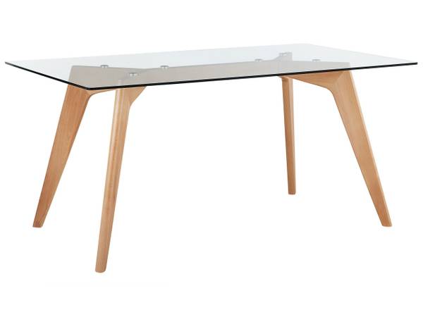 Table de salle à manger HUDSON Marron - Verre - 90 x 75 x 90 cm