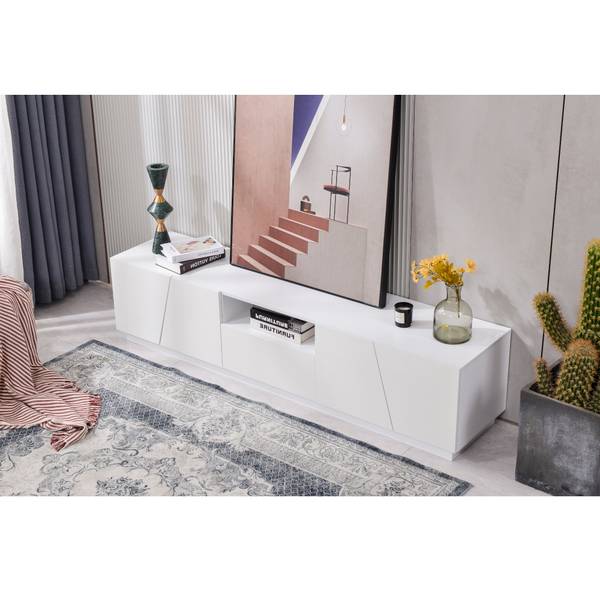 TV-laagplank DianaⅡ wit - plaatmateriaal op houtbasis - 170 x 42 x 37 cm