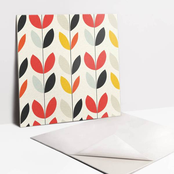 Zelfklevende Tegels Bohois set van 9 bruin - polyester-PVC - 30 x 30 x 1 cm