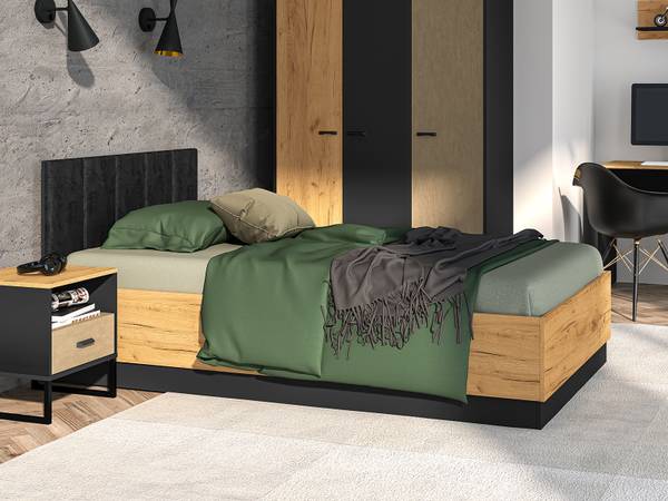 Bett Colt Braun - Holzwerkstoff - 126 x 90 x 208 cm