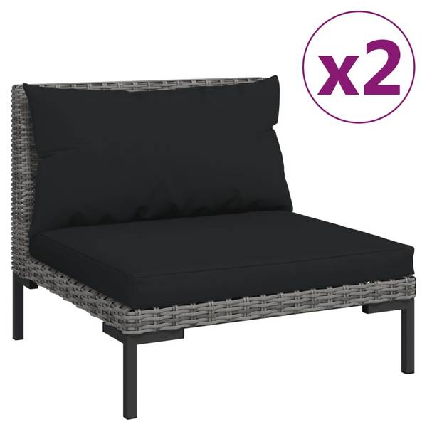 Garten-Lounge-Set 318607 (3-teilig) Grau - Polyester - Stahl - 70 x 61 x 70 cm