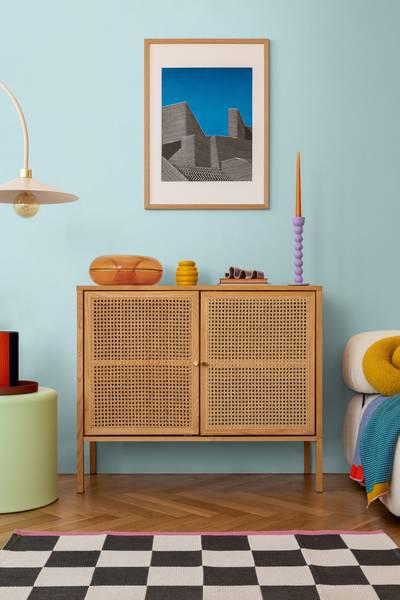 Vliestapete Silent Canvas Blau - Gold
