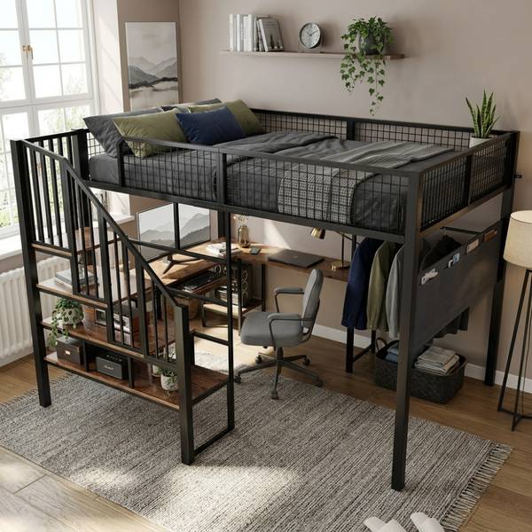 Hochbett JINSBUCHHE Ⅰ Schwarz - Eisen - 193 x 170 x 208 cm