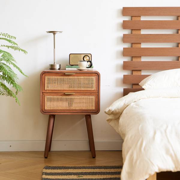 Nachttisch MALI Braun - Rattan - 42 x 62 x 34 cm