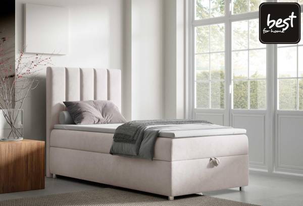 BOXSPRINGBETT Trinity K10 Single Creme - Breite: 90 cm