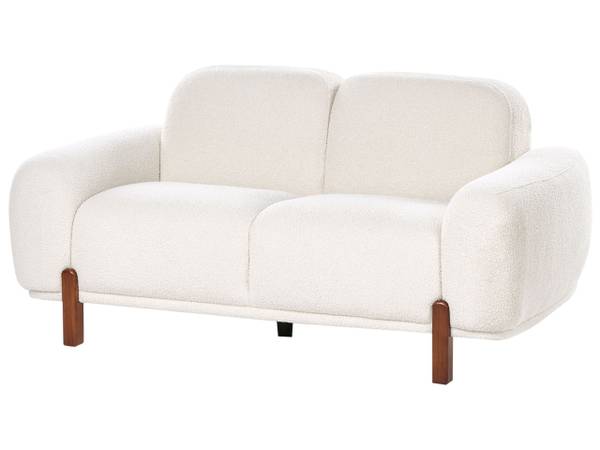 2-Sitzer Sofa ODNES Braun - Weiß - Bambus - 168 x 81 x 90 cm