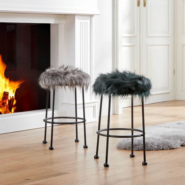 Hocker  LUZIE Grün - Metall - 30 x 50 x 30 cm