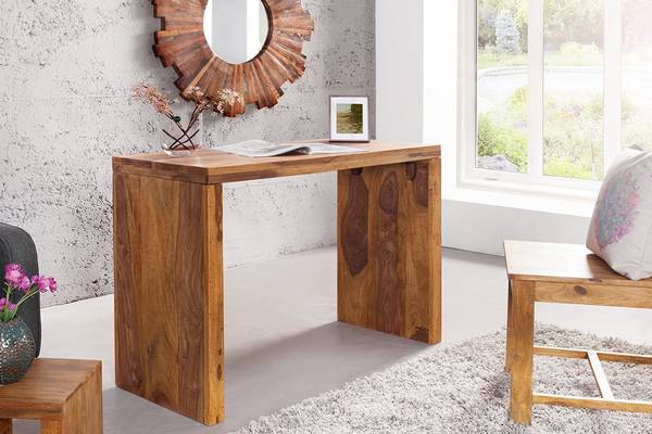 Konsolentisch MAKASSAR Braun - Mango - Sheesham - 100 x 75 x 40 cm