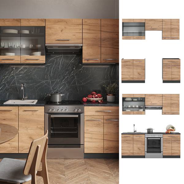 Cuisine Fame-Line 42325 Anthracite - Imitation chêne
