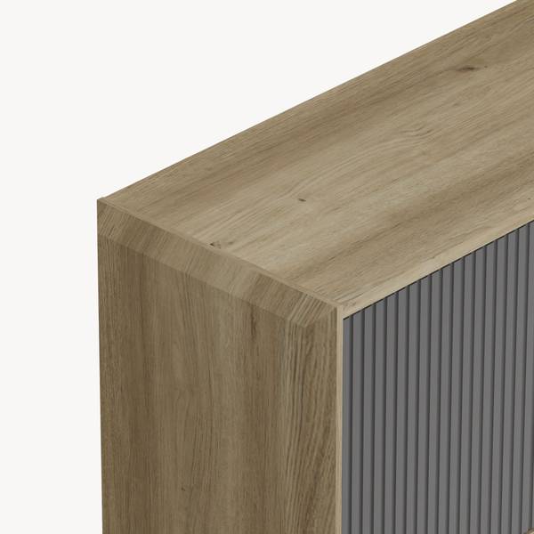 Buffet Trömi Marron - Gris - Bois manufacturé - 120 x 75 x 30 cm