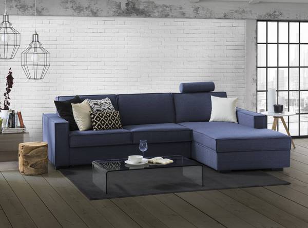 Sofa mit Halbinsel Nami Blau