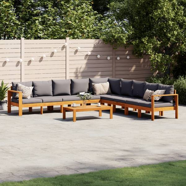 Loungeset 3033744-7 set van 6 grijs - acacia - 68 x 64 x 68 cm