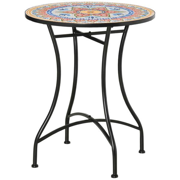 Gartentisch 649RD Blau - Metall - 60 x 71 x 60 cm