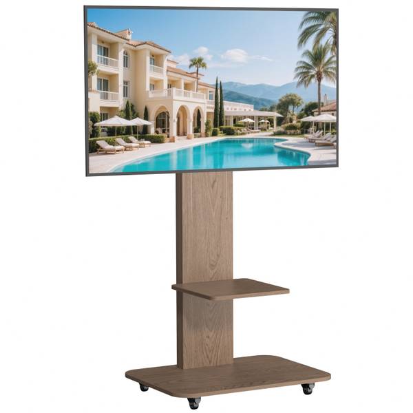 Support TV Ethos Noir - Bois manufacturé - Métal - 51 x 157 x 70 cm