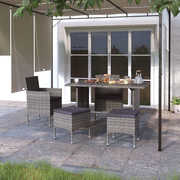 Gartenstuhl und Hocker 3011341(4-teilig) Grau