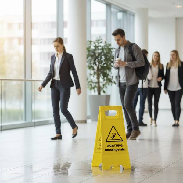 Attention sol glissant - Lot de 2 Noir - Jaune - Matière plastique - 29 x 59 x 23 cm