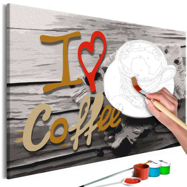 Wandbild Malen nach Zahlen Modern Zap Baumwollstoff - 60 x 40 x 2 cm
