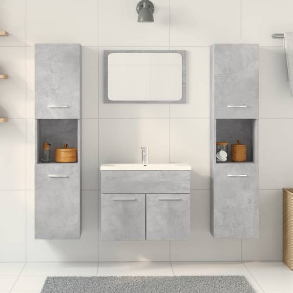 Badkamermeubelset 3007822-2 Set van 4 betonnen look - Breedte: 60 cm