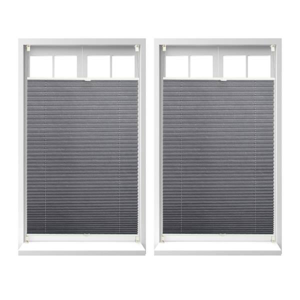 2x Plissee Rollo grau o.B., 90x130cm 90 x 130 cm