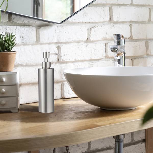 Zeeppompje rvs 300 ml zilver - metaal - kunststof - 6 x 21 x 7 cm