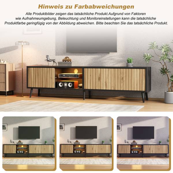 TV-Schrank Neptunus Ⅲ Schwarz - Braun - Holzwerkstoff - 31 x 44 x 175 cm