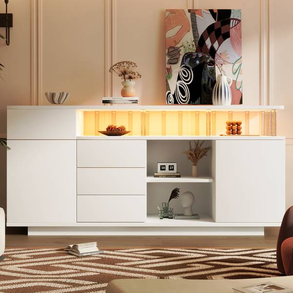 Sideboard GLOWMU 506 Ⅳ Weiß - Holzwerkstoff - 160 x 75 x 40 cm