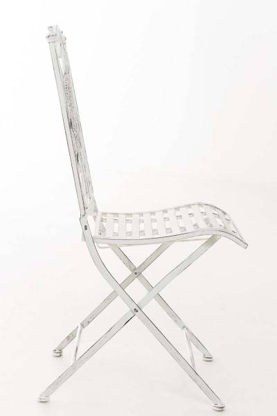 Gartenklappstuhl Sibell Weiß - Metall - 42 x 92 x 49 cm