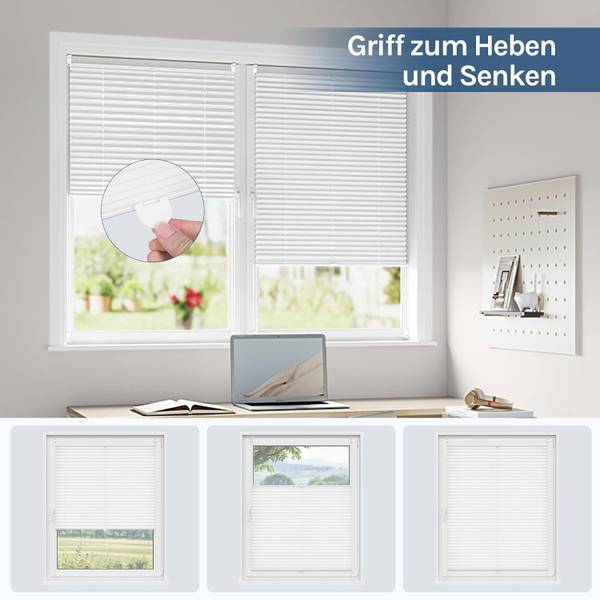 Plissee PS5693 Klemmfix Weiß - 60 x 130 cm